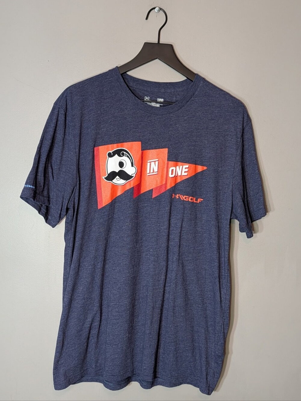 Under Armour Navy Short-Sleeve Tee with Orange Graphic